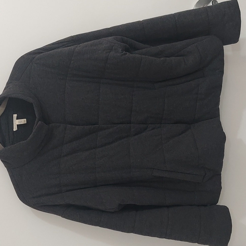 Eileen Fisher gray padded cotton jersey jacket M